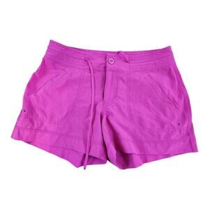 Athleta shorts womens sz 2 pink snap zip stretch waist